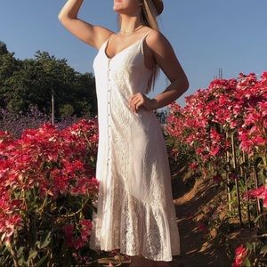 White Lace Midi Dress